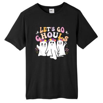 Groovy Lets Go Ghouls Cute Ghost Halloween Spooky Season Tall Fusion ChromaSoft Performance T-Shirt