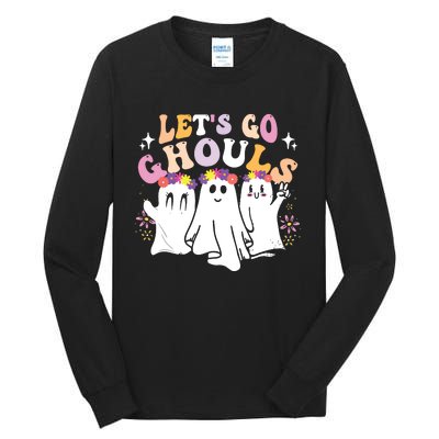 Groovy Lets Go Ghouls Cute Ghost Halloween Spooky Season Tall Long Sleeve T-Shirt