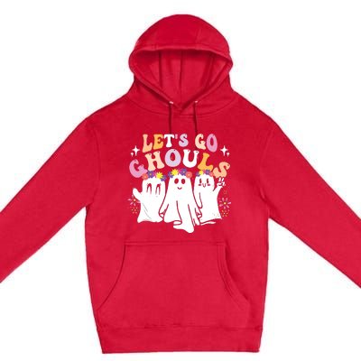 Groovy Lets Go Ghouls Cute Ghost Halloween Spooky Season Premium Pullover Hoodie