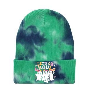 Groovy Lets Go Ghouls Cute Ghost Halloween Spooky Season Tie Dye 12in Knit Beanie