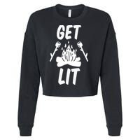 Get Lit Gift Cropped Pullover Crew