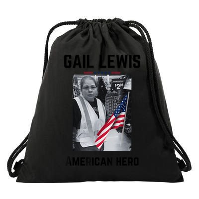 Gail Lewis Gail Lewis We Salute You The End American Hero Drawstring Bag
