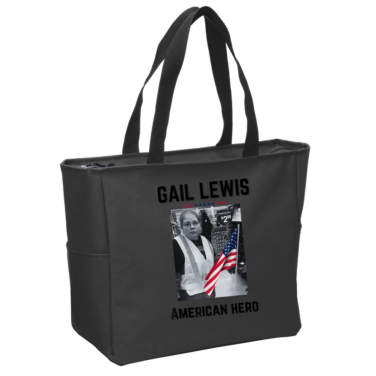 Gail Lewis Gail Lewis We Salute You The End American Hero Zip Tote Bag