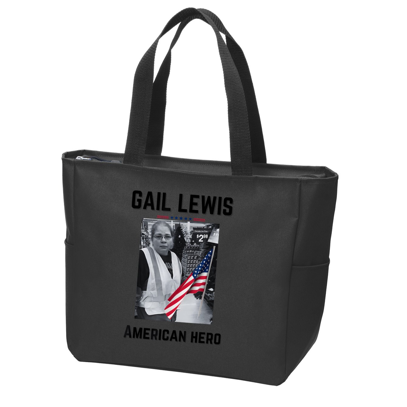 Gail Lewis Gail Lewis We Salute You The End American Hero Zip Tote Bag