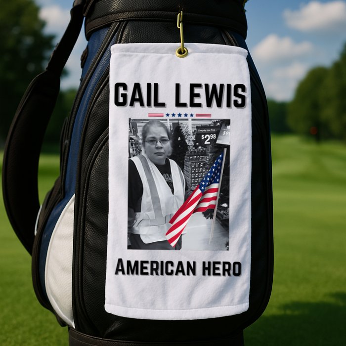 Gail Lewis Gail Lewis We Salute You The End American Hero Golf Towel
