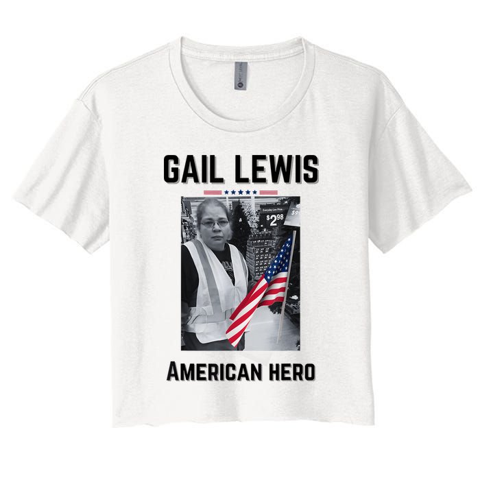 Gail Lewis Gail Lewis We Salute You The End American Hero Women's Crop Top Tee