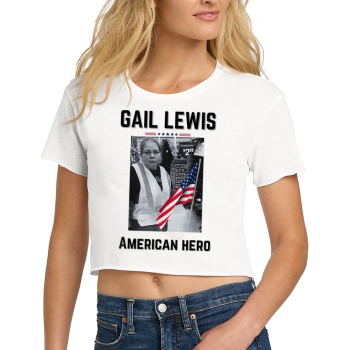 Gail Lewis Gail Lewis We Salute You The End American Hero Women's Crop Top Tee