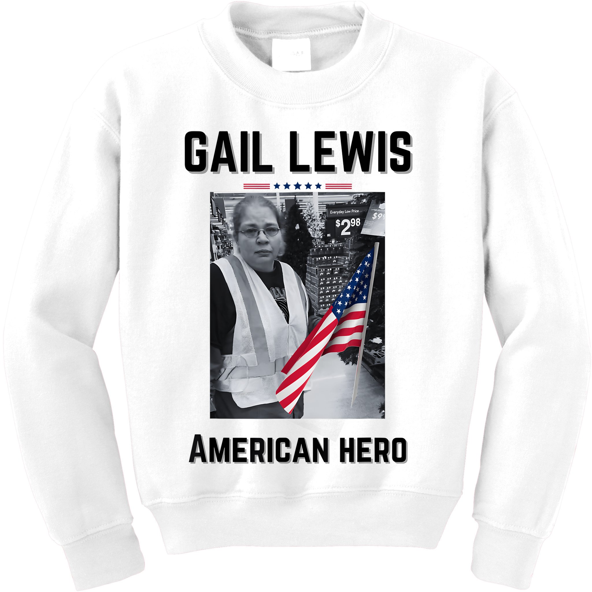 Gail Lewis Gail Lewis We Salute You The End American Hero Kids Sweatshirt