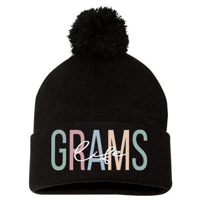 Grams Life Grams Grandma Boho Grams Grandmother Pom Pom 12in Knit Beanie