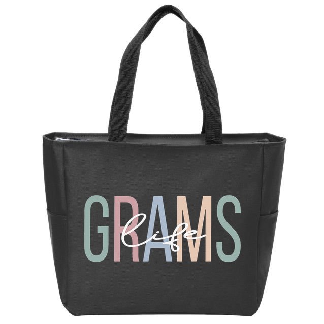 Grams Life Grams Grandma Boho Grams Grandmother Zip Tote Bag