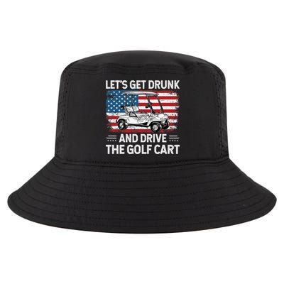 Golfer Lets Get Drunk And Drive The Golf Cart Golf Player Cool Comfort Performance Bucket Hat