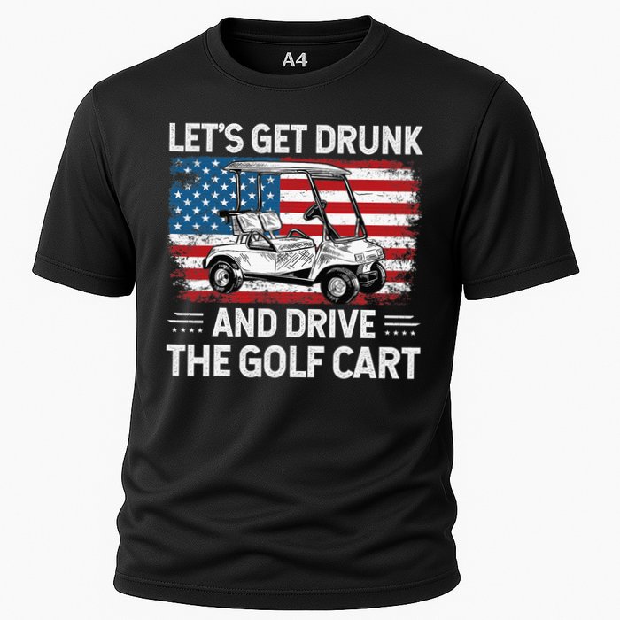 Golfer Lets Get Drunk And Drive The Golf Cart Golf Player Performance Shirt