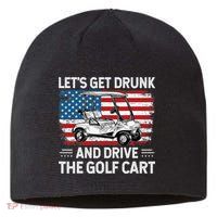 Golfer Lets Get Drunk And Drive The Golf Cart Golf Player Sustainable Beanie