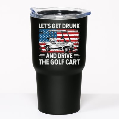 Golfer Lets Get Drunk And Drive The Golf Cart Golf Player Tumbler