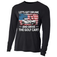 Golfer Lets Get Drunk And Drive The Golf Cart Golf Player Cooling Performance Long Sleeve Crew