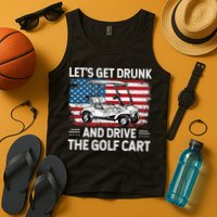 Golfer Lets Get Drunk And Drive The Golf Cart Golf Player Tank Top