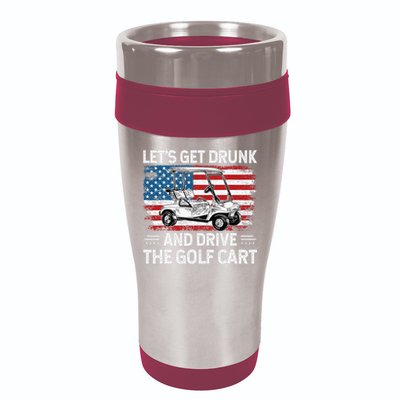 Golfer Lets Get Drunk And Drive The Golf Cart Golf Player 16oz Travel Tumbler