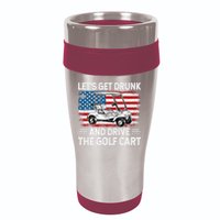 Golfer Lets Get Drunk And Drive The Golf Cart Golf Player 16oz Travel Tumbler