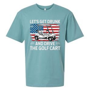 Golfer Lets Get Drunk And Drive The Golf Cart Golf Player Sueded Cloud Jersey T-Shirt