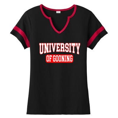 Gooning Looksmaxxing Ladies Halftime Notch Neck Tee