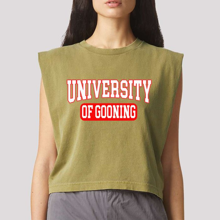 Gooning Looksmaxxing Garment-Dyed Women's Muscle Tee