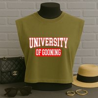 Gooning Looksmaxxing Garment-Dyed Women's Muscle Tee