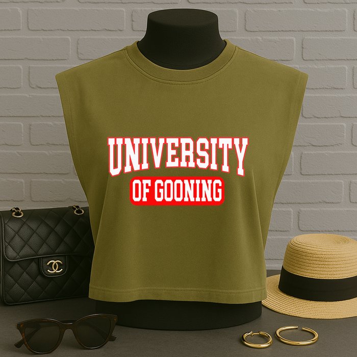 Gooning Looksmaxxing Garment-Dyed Women's Muscle Tee