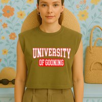 Gooning Looksmaxxing Garment-Dyed Women's Muscle Tee