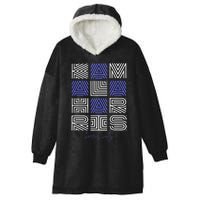 Geometry Lettering Hooded Wearable Blanket