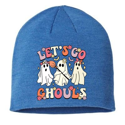 Groovy LetS Go Ghouls Halloween Ghost Outfit Gift Sustainable Beanie