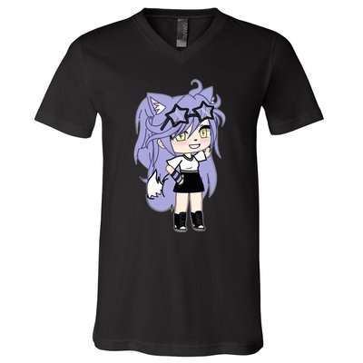 Gacha Life Gatcha Club Inspired 01 Kawaii Manga Anime Chibi V-Neck T-Shirt