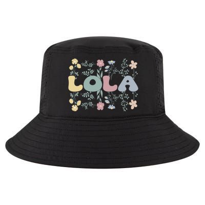 Groovy Lola Grandmother Flowers Lola Grandma Cool Comfort Performance Bucket Hat