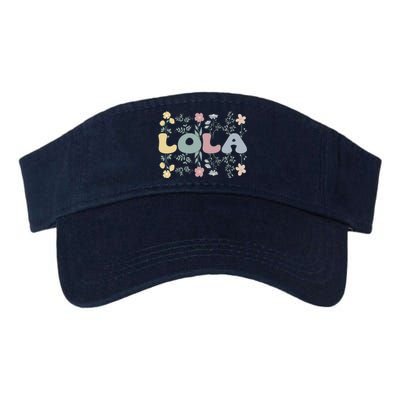 Groovy Lola Grandmother Flowers Lola Grandma Valucap Bio-Washed Visor