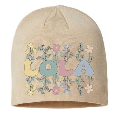 Groovy Lola Grandmother Flowers Lola Grandma Sustainable Beanie