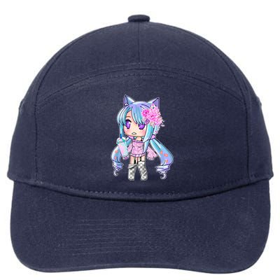 Gacha Life Gatcha Club Inspired 03 Kawaii Ga Anime Chibi Cool Gift 7-Panel Snapback Hat