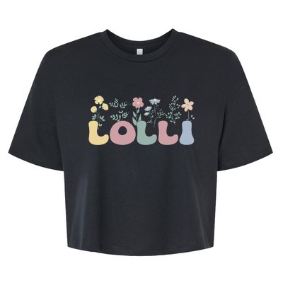 Groovy Lolli Grandmother Flowers Lolli Grandma Bella+Canvas Jersey Crop Tee