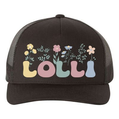 Groovy Lolli Grandmother Flowers Lolli Grandma Yupoong Adult 5-Panel Trucker Hat