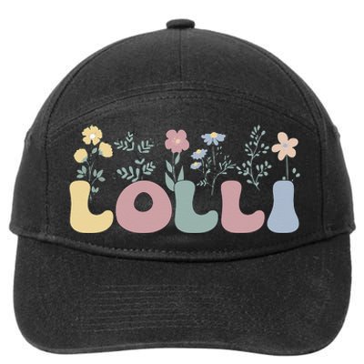 Groovy Lolli Grandmother Flowers Lolli Grandma 7-Panel Snapback Hat