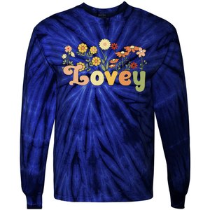 Groovy Lovey Grandmother Flowers Lovey Grandma Tie-Dye Long Sleeve Shirt