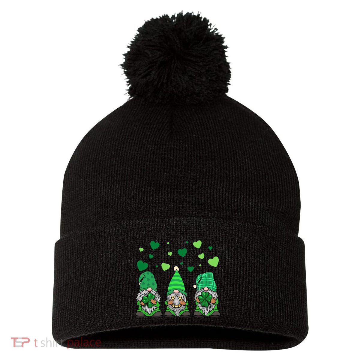 Gnome Leprechaun Green Gnomes Tomte St. Patricks Day Gift Pom Pom 12in Knit Beanie