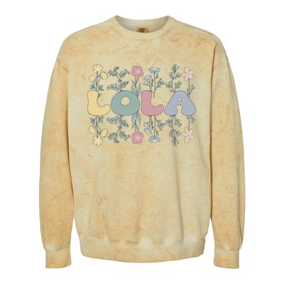 Groovy Lola Grandmother Flowers Lola Grandma Colorblast Crewneck Sweatshirt