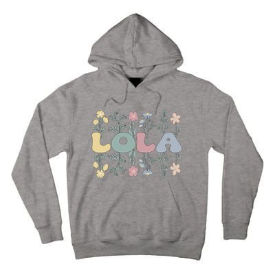 Groovy Lola Grandmother Flowers Lola Grandma Tall Hoodie