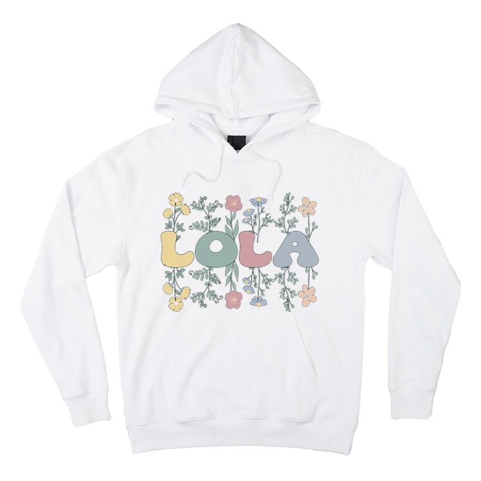 Groovy Lola Grandmother Flowers Lola Grandma Hoodie