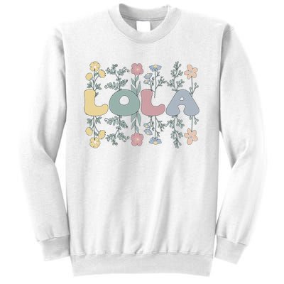 Groovy Lola Grandmother Flowers Lola Grandma Sweatshirt