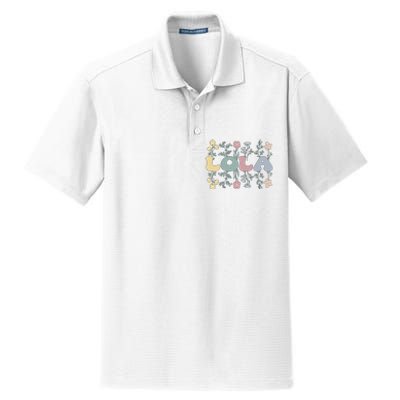 Groovy Lola Grandmother Flowers Lola Grandma Dry Zone Grid Polo