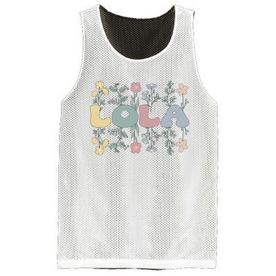 Groovy Lola Grandmother Flowers Lola Grandma Mesh Reversible Basketball Jersey Tank