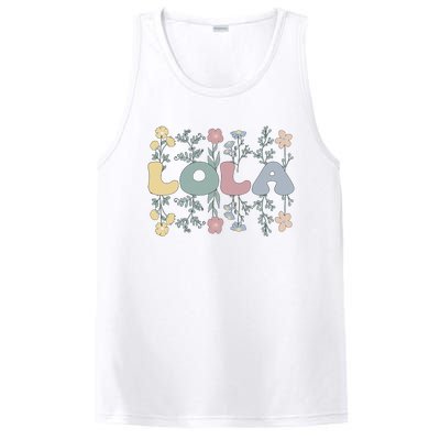 Groovy Lola Grandmother Flowers Lola Grandma PosiCharge Competitor Tank