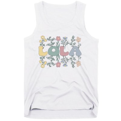 Groovy Lola Grandmother Flowers Lola Grandma Tank Top