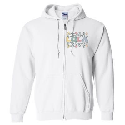 Groovy Lola Grandmother Flowers Lola Grandma Full Zip Hoodie