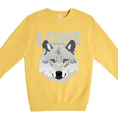 Graphic Lone Grey Wolf Sigma Male Gift Premium Crewneck Sweatshirt